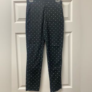 Women’s Black with white polka dots cropped pants, 6